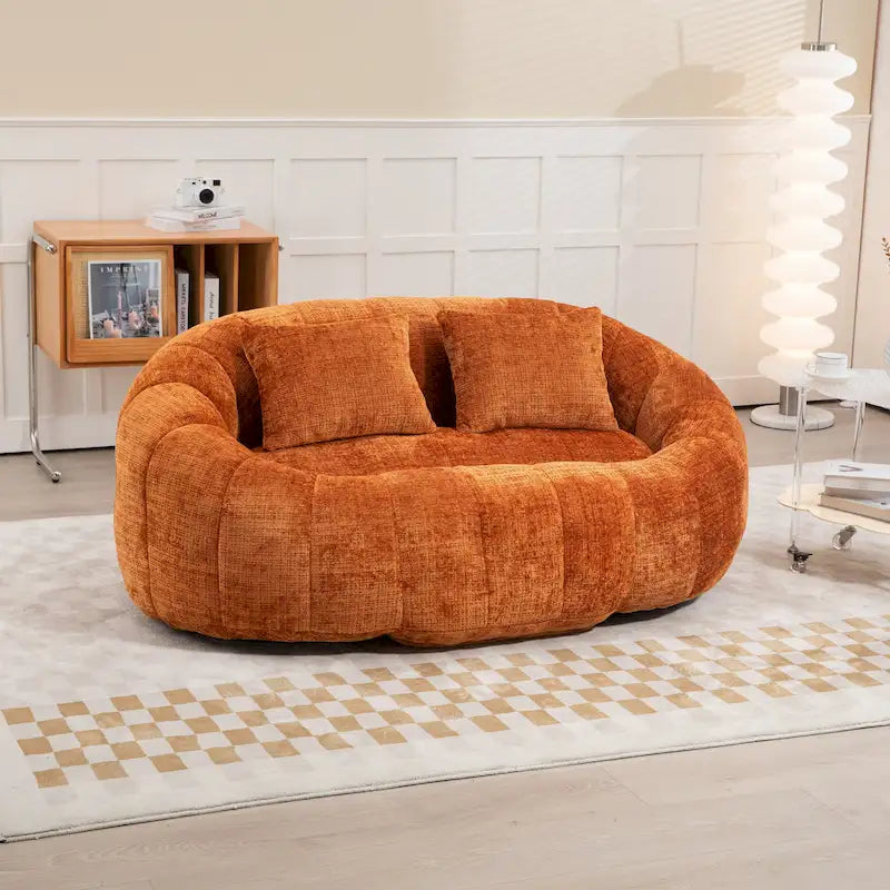 GDFStudio - Sofá descontraído Laurel em chenille para 2 pessoas, com espuma de alta densidade e conforto extra
