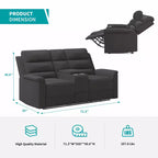 Beige-graues Relaxsofa aus Tech-Gewebe, 2-Sitzer, mit verstellbarer Rückenlehne und Fußstütze