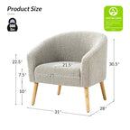 Nowoczesny fotel boucle Sheila 30 W z nogami z litego drewna, zestaw 2 szt., HULALA HOME