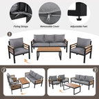 Conjunto de sofá de exterior com 4 peças