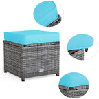 Costway 7-teiliges Dining-Set aus Polyrattan für die Terrasse mit Ecksofa, Couch und Hocker – Details anzeigen