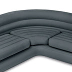 Intex Ecksofa in L-Form, aufblasbare Lounge-Couch mit Getränkehaltern, Grau (2er-Pack) – 26