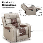 Fauteuil inclinable grand format en similicuir, design américain, pour le salon