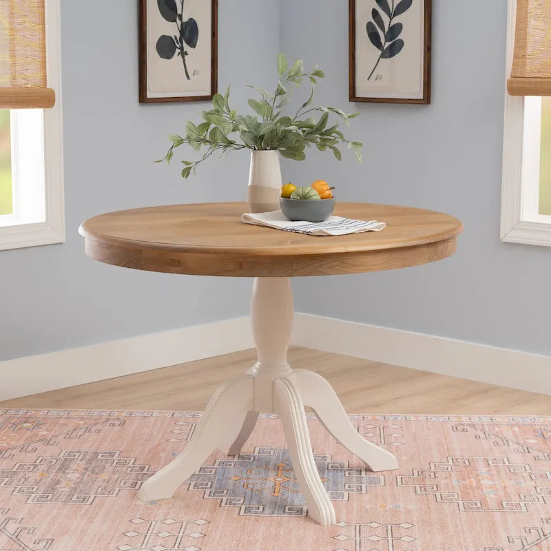 Round Solid Wood Pedestal Table