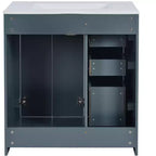 Badkamermeubel voor enkele wastafel van 30 met kast en 3 laden - zwart / blauw / groen / indigo / wit