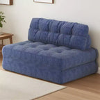 Divano letto futon pieghevole in velluto a coste, poltrona letto trasformabile da pavimento con cuscino e supporto per la schiena