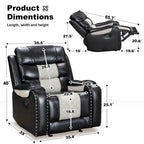 Fauteuil inclinable grand format en similicuir, design américain, pour le salon