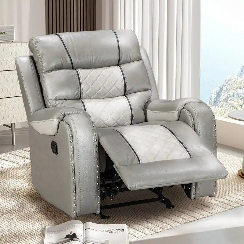 Fauteuil inclinable grand format en similicuir, design américain, pour le salon