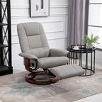 Fauteuil inclinable HomCom en similicuir, réglable, à base pivotante et commande manuelle, avec repose-pieds confortable et relaxant