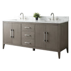 Mobile bagno Vanity Art 72 con doppio lavabo e piano in marmo composito