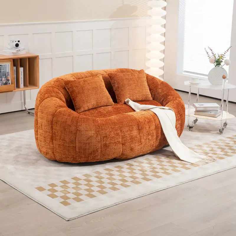 GDFStudio - Sofá descontraído Laurel em chenille para 2 pessoas, com espuma de alta densidade e conforto extra