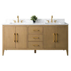Mobile bagno Vanity Art 72 con doppio lavabo e piano in marmo composito