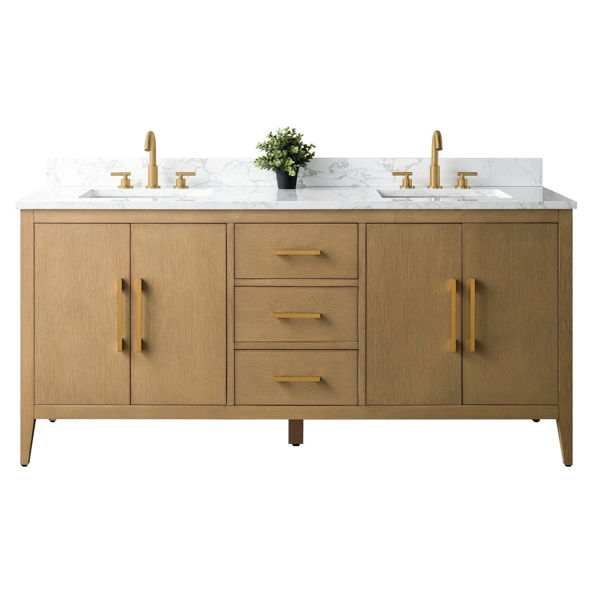 Mobile bagno Vanity Art 72 con doppio lavabo e piano in marmo composito