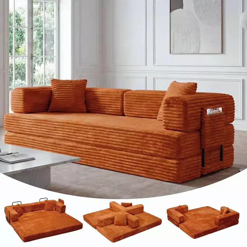 80.7 5-in-1 umwandelbares Schlafsofa ??Cord, 1200 lbs, keine Montage