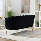Kleines Mini-Sofa für zwei Personen mit goldenem Metallbein – 2 Sitzplätze