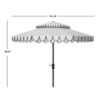 Parasol extérieur SAFAVIEH Kjerstin avec volant, 9 pieds, double toit