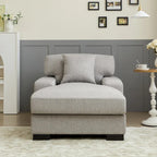 Canapé-lit moderne surdimensionné avec méridienne, style mi-siècle, avec coussin