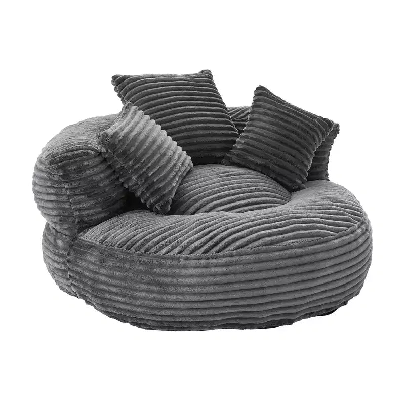 Sitzsack-Sofa für Erwachsene und Kinder, übergroßer Cord-Sitzsack mit 3 Kissen und Armlehne für Wohnzimmer oder Schlafzimmer
