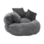 Sitzsack-Sofa für Erwachsene und Kinder, übergroßer Cord-Sitzsack mit 3 Kissen und Armlehne für Wohnzimmer oder Schlafzimmer