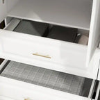 Kleiderschrank mit 93,9/74,2 Zoll Höhe, Hängebereich, Schubladen und Stauraum