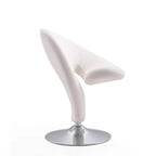 Manhattan Comfort Curl drehbarer Akzentstuhl aus Wollmischgewebe mit Chromgestell (2er-Set)