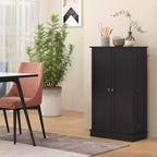 HOMCOM keukenkast van 41 inch, keukenkast met 2 deuren, opbergrekken met 5 niveaus, 12 kruidenrekken en verstelbare planken voor de eetkamer