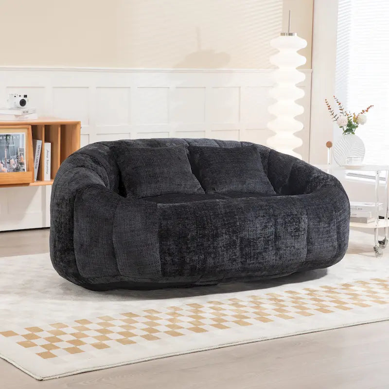 GDFStudio - Sofá descontraído Laurel em chenille para 2 pessoas, com espuma de alta densidade e conforto extra