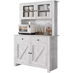Kitchen Pantry Cabinet with Microwave Stand, Hutch Cabinet with Buffet Cupboard and Adjustable Shelves, for Kitchen, Dining Room