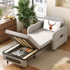 Fauteuil convertible 3-en-1 Gaoyangjiaju avec tiroir de rangement – canapé-lit escamotable avec poche latérale et oreiller – gris