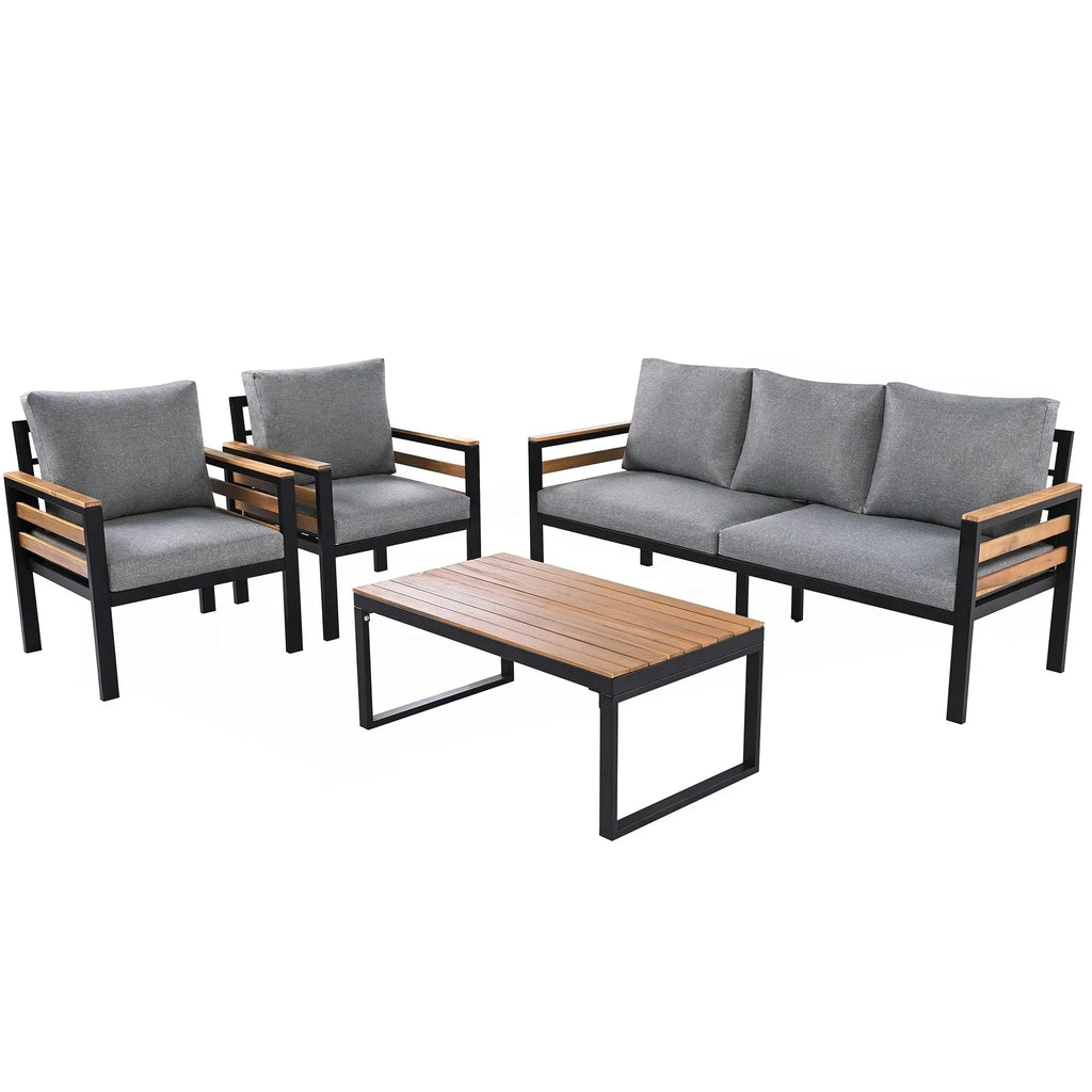 Conjunto de sofá de exterior com 4 peças