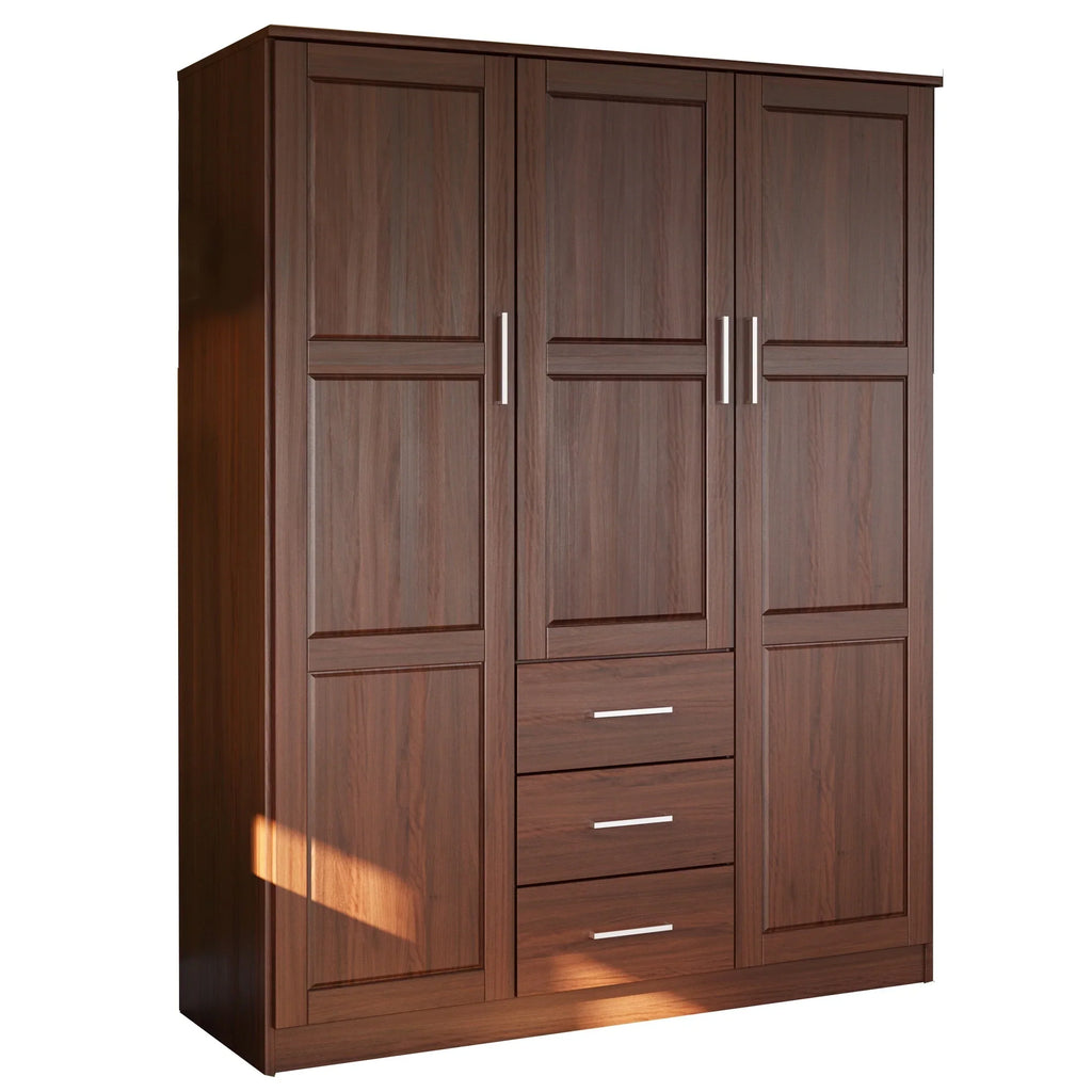 Guarda-roupa Cosmo Palace Imports com 3 portas, 100% madeira maciça, com portas de madeira maciça ou espelhadas