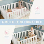Letto singolo Montessori bianco da pavimento con sponde di sicurezza e porticina ??Legno massello, 1 bambino