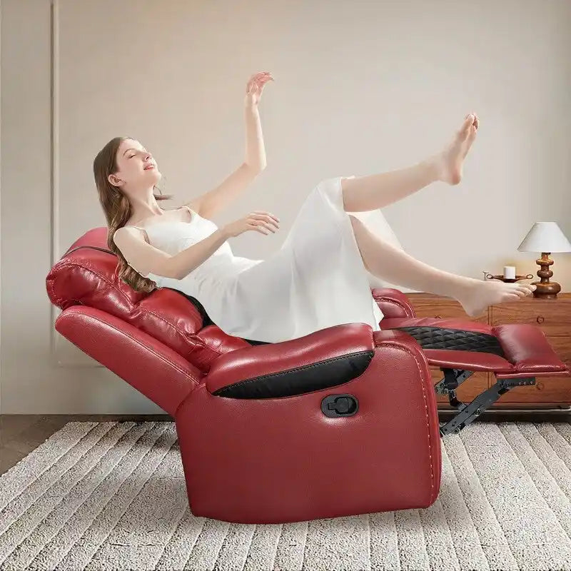 Fauteuil inclinable grand format en similicuir, design américain, pour le salon
