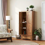 Armoire garde-manger de style champêtre HOMCOM 72 po avec portes de grange, grande armoire de rangement de cuisine avec étagères réglables et tiroir