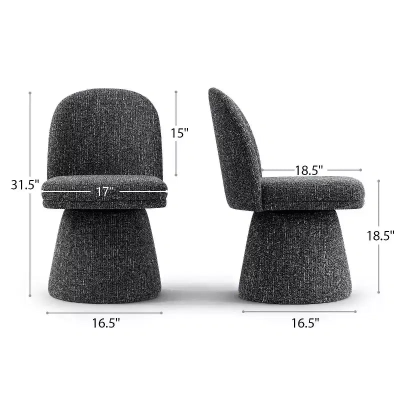 Ensemble de 6 chaises de salle à manger modernes pivotantes à 360°, sans accoudoirs, avec piètement de style piédestal, chaises d’appoint élégantes pour la cuisine, la salle à manger ou le bureau -Panipeachy