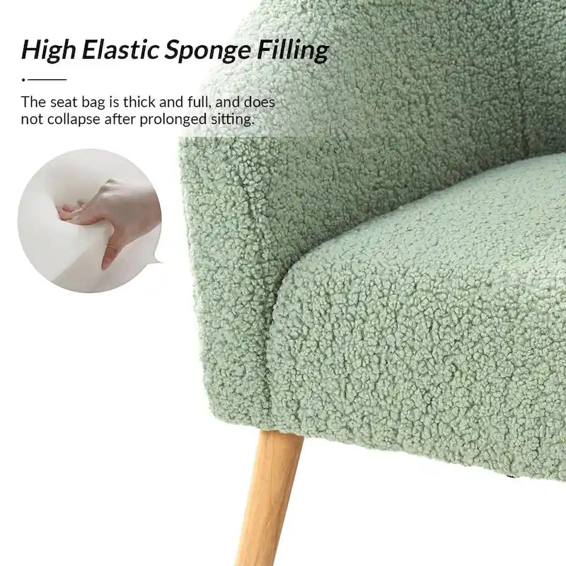 Nowoczesny fotel boucle Sheila 30 W z nogami z litego drewna, zestaw 2 szt., HULALA HOME