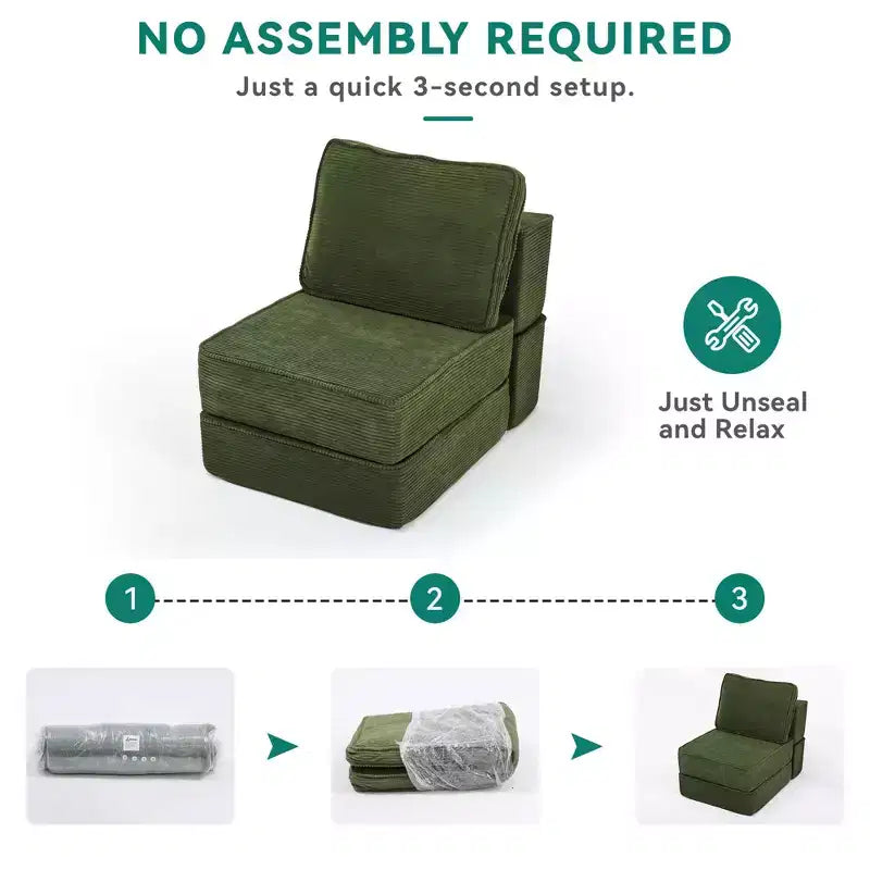 Verstellbares Cloud-Ecksofa, bequemes Cord-Ecksofa mit tiefem Sitz und hohen Kissen, einfache Montage