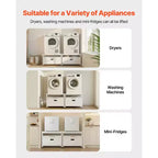 Socle pour lave-linge et sèche-linge VEVOR, hauteur de 22,6 po, 29 x 29 po, avec plateau coulissant et espace de rangement, capacité de charge de 800 lb, antidérapant, blanc