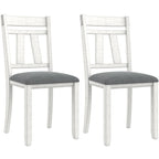 VECELO eetkamerstoelen van massief hout met zitting van linnenstof, set van 2/4/6 eetkamerstoelen