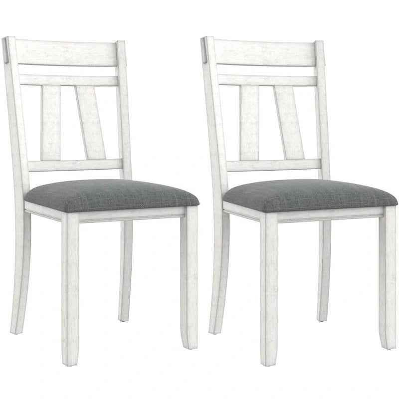 VECELO eetkamerstoelen van massief hout met zitting van linnenstof, set van 2/4/6 eetkamerstoelen