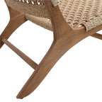 Poltrona lounge rustica in teak con intreccio - da esterno
