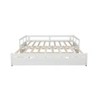 Letto da giorno allungabile con letto estraibile, letto da giorno in legno con letto estraibile