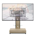 TV stolek pro televizory 32-75, mobilní TV vozík s nastavitelnou výškou, zásuvkou a kolečky do obývacího pokoje, ložnice nebo kanceláře -ModernLuxe