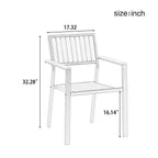 Set da pranzo moderno da esterno da 7 pezzi con sei sedie e un tavolo allungabile per il patio
