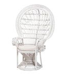 Kallima moderner bohemischer Pfauenstuhl aus weißem, naturfarbenem Rattan