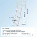 Échelle de piscine robuste à 5 marches avec deux mains courantes, marches solides en PE antidérapantes, capacité de 181 kg, compatible avec les piscines enterrées et hors sol de 122 à 137 cm