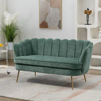 Kleines Mini-Sofa für zwei Personen mit goldenem Metallbein – 2 Sitzplätze
