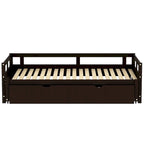 Letto da giorno allungabile con letto estraibile, letto da giorno in legno con letto estraibile