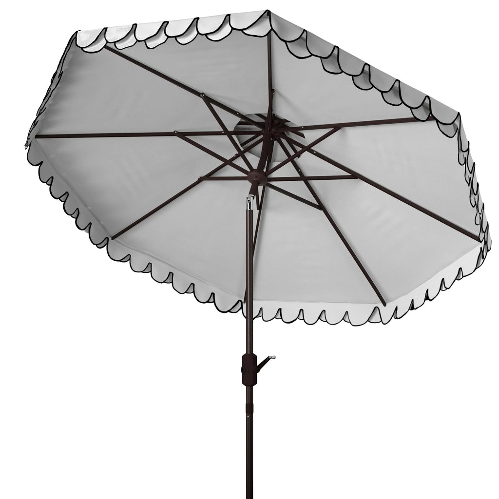 Parasol extérieur SAFAVIEH Kjerstin avec volant, 9 pieds, double toit