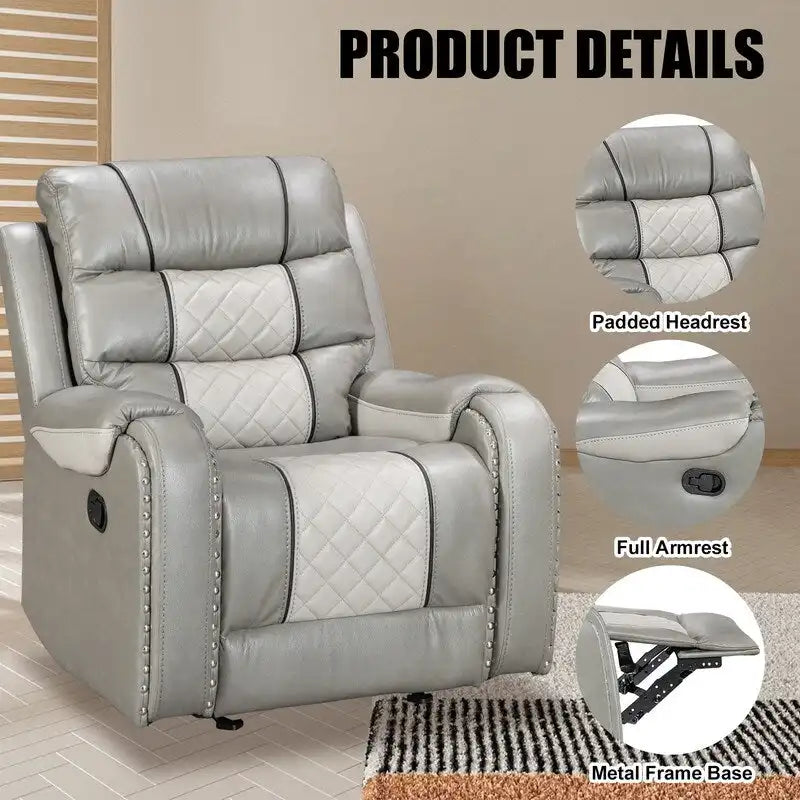 Fauteuil inclinable grand format en similicuir, design américain, pour le salon